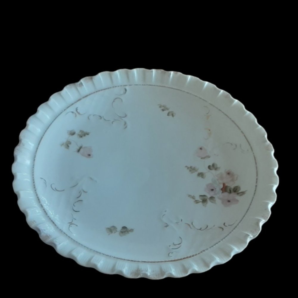 Antique Scalloped Handpainted Porcelain Plate